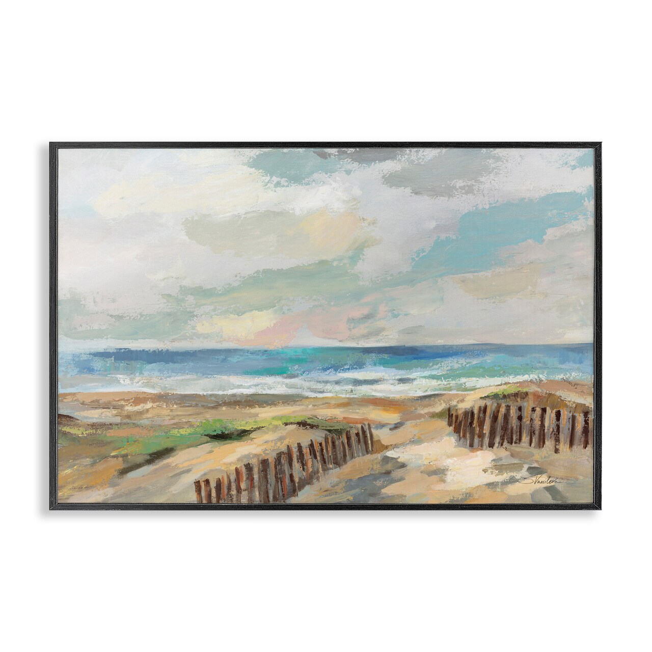 Stupell Industries Summer Beach Dunes Framed Giclee Wall Art Design by Silvia Vassileva